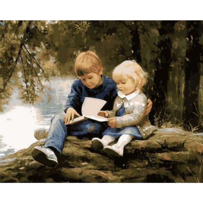 Portrait Boy And Girl Diy Paint By Numbers Kits ZXQ603-24 - NEEDLEWORK KITS