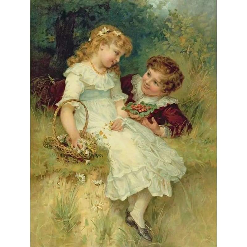 Portrait Boy And Girl Diy Paint By Numbers PBN90338 - NEEDLEWORK KITS