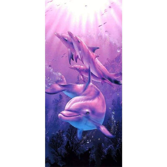 Purple Dolphins - Full Drill Diamond Painting - Special 