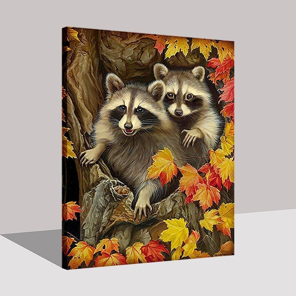 Raccoon Diy Paint By Numbers Kits PBN30106 - 222