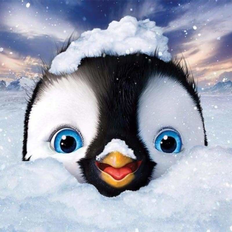 Rhinestone Painting Cartoon Cute Penguin Full Drill - 5D Diy