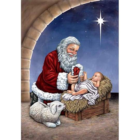 Santa and Baby Jesus- Full Drill Diamond Painting - NEEDLEWORK KITS