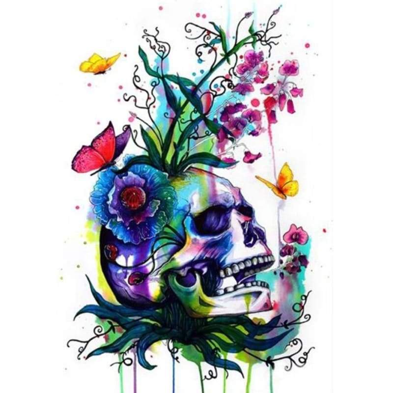 Skull Diy Paint By Numbers Kits QFA90144 - NEEDLEWORK KITS