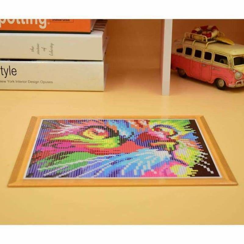 Special Colorful Cat Portrait Diamond Painting Cross Stitch 