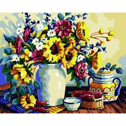 Sunflower Diy Paint By Numbers Kits ZXB158 - NEEDLEWORK KITS