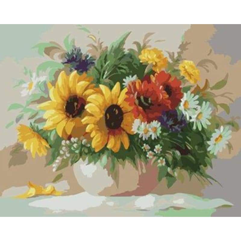 Sunflower Diy Paint By Numbers Kits ZXB429 - NEEDLEWORK KITS