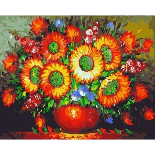 Sunflower Diy Paint By Numbers Kits ZXB556 - NEEDLEWORK KITS