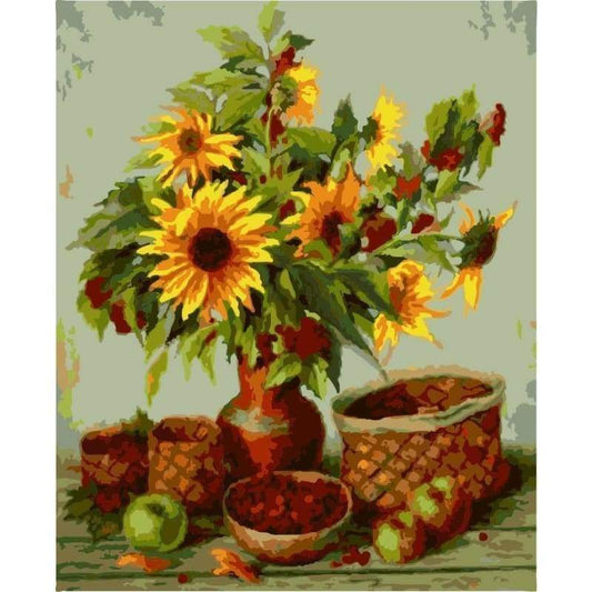 Sunflower Diy Paint By Numbers Kits ZXE426 - NEEDLEWORK KITS