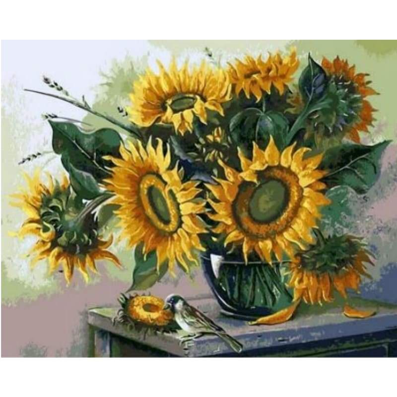 Sunflower Diy Paint By Numbers Kits ZXE494 - NEEDLEWORK KITS
