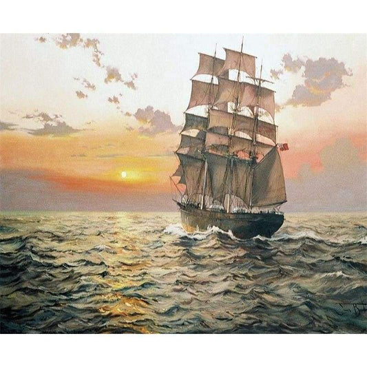 Sunset Sailing Diy Paint By Numbers Kits VM95720 - NEEDLEWORK KITS