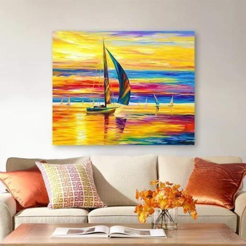 Sunset Sailing Landscape Diy Paint By Numbers Kits VM94823 - NEEDLEWORK KITS