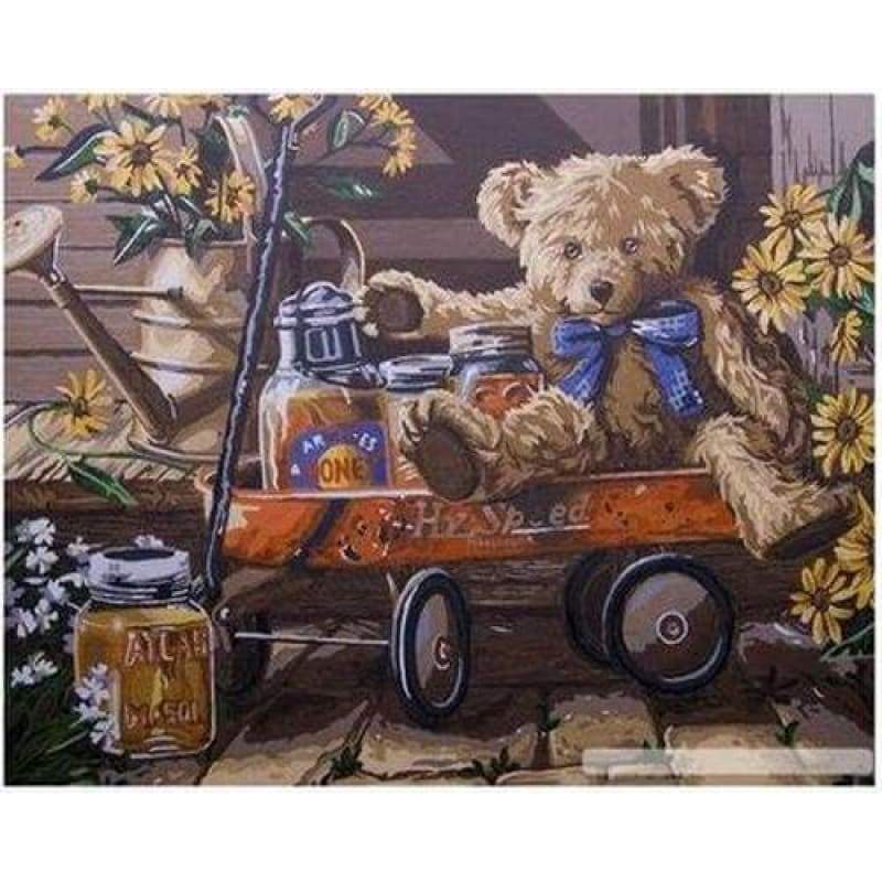 Teddy Bear Diy Paint By Numbers Kits ZXB38 - NEEDLEWORK KITS