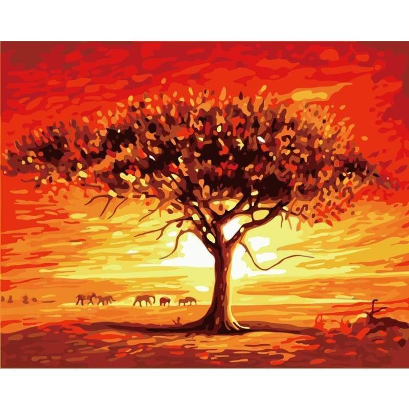 Tree Diy Paint By Numbers Kits WM-1102 ZXZ-007 - NEEDLEWORK KITS