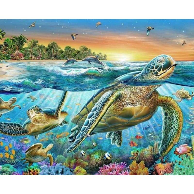 Turtle Diy Paint By Numbers Kits VM90138 - NEEDLEWORK KITS