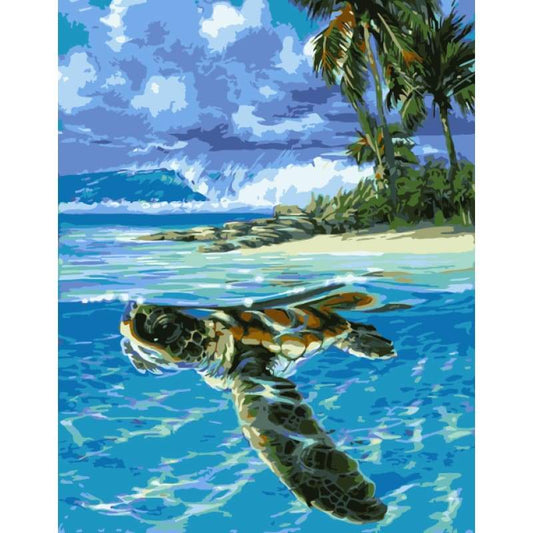 Turtle Diy Paint By Numbers Kits WM-1627 - NEEDLEWORK KITS