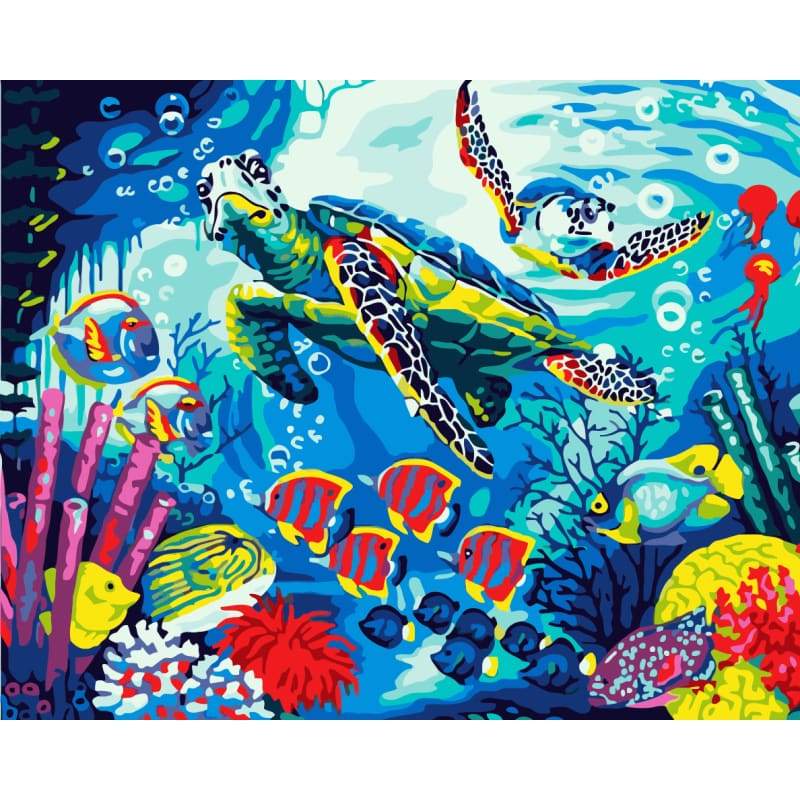 Turtle Diy Paint By Numbers Kits WM-923 - NEEDLEWORK KITS