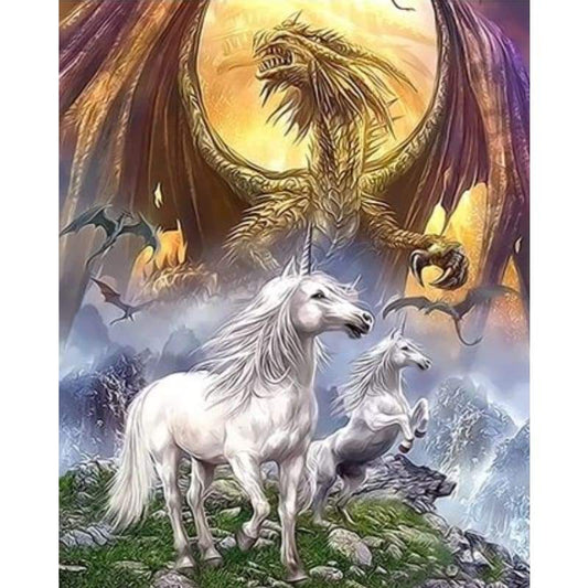 Unicorn Diy Paint By Numbers Kits ZXQ3191 - NEEDLEWORK KITS
