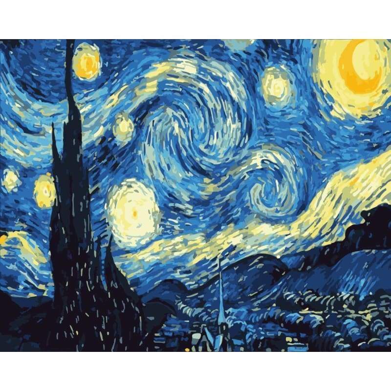 Van Gogh Starry Sky Diy Paint By Numbers Kits WM-1124 - NEEDLEWORK KITS