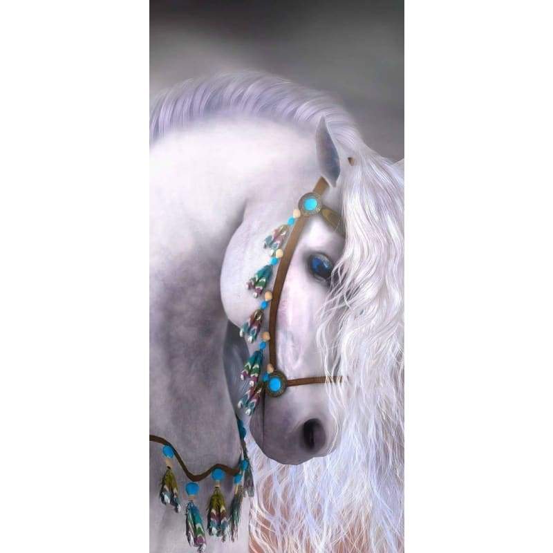 White Horse Blue Eyes- Full Drill Diamond Painting - Special