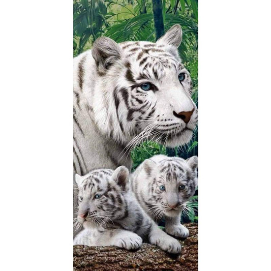White Tigers 03- Full Drill Diamond Painting - Special Order