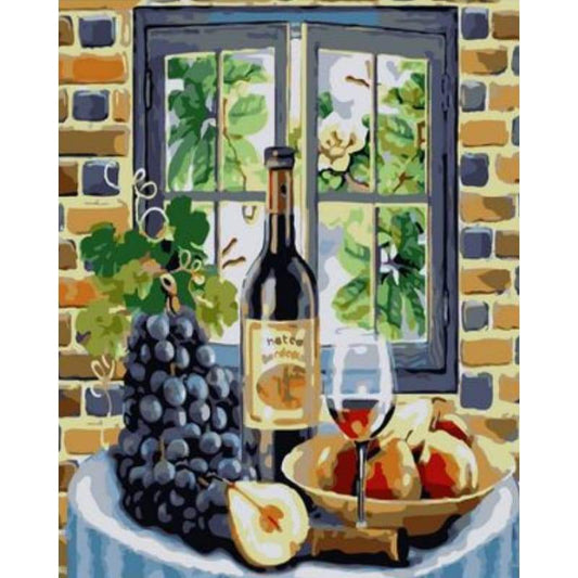 Wine And Fresh Fruit Diy Paint By Numbers Kits ZXQ2402-23 - NEEDLEWORK KITS