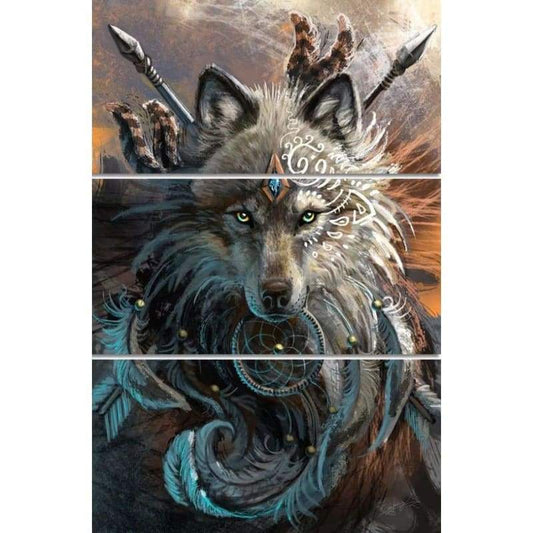 Wolf 3PCS Diy Paint By Numbers Kits VM95885 - 3x9